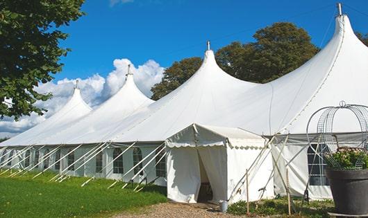 high-quality portable restrooms stationed at a wedding, meeting the needs of guests throughout the outdoor reception in Daly City, CA